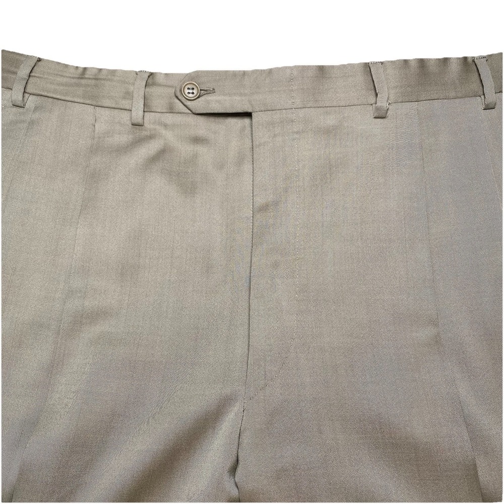 Canali Dress Pants 37 (38x29) Wool Super 120s Pleated Light Taupe A79220/99